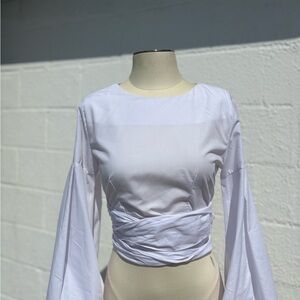 Elegant White Bell Sleeve Top